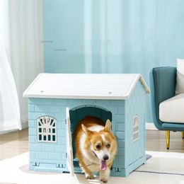 Chenils stylos Intérieur Salon Balcon Niches en plastique pour chiens Terrasse extérieure Chiot Villa Cages Chats fermés Litière pour petits chiens Chenils Produits 220912