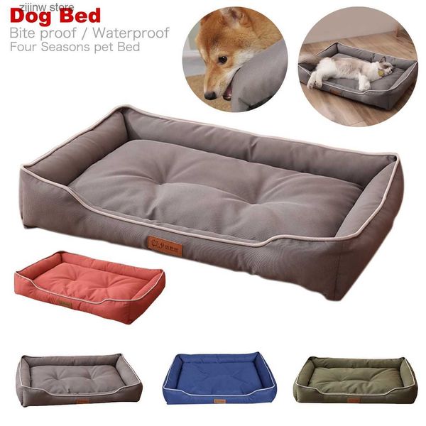 chenils stylos Grand lit de chien résistant aux morsures imperméable résistant à l'usure tapis de chat pour animaux de compagnie pour bateau doux canapé à rebond élevé coussin de chien accessoires de chat Y240322