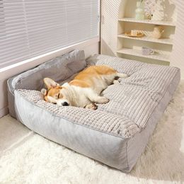 kennels pens Cama grande para perros pequeños y medianos, nido de forro polar suave, sofá cama para perros grandes, casa cálida para invierno para gatos, suministros para camas para dormir para mascotas 231120