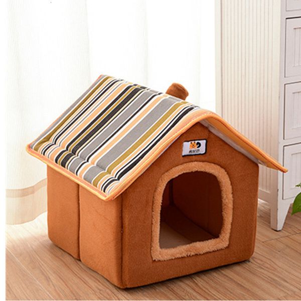 Kennels Pens Large Pet Dog Bed Cat House Cueva Cómoda Impresión Kennel Mat para Cachorro Invierno Verano Plegable Gato Suministro 230823