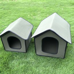 chenils stylos Grand Pet Dog House Lit Pliant Extérieur Étanche Résistant Aux Intempéries Chat Chenil Nid Avec Coussin Intérieur Abri Pour Animaux De Compagnie Chat Chiens Maison Tente 220912