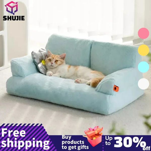 Kennels Pens Fourrure de luxe été animal chat nid canapé moderne chiot petit animal chaton chien lit canapé coussin literie intérieur chenil maison 231110