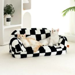 Kennels Pens Fourrure de luxe hiver animal chat nid canapé moderne chiot petit animal chaton chien lit canapé coussin literie intérieur chenil maison Yorkshire 231124