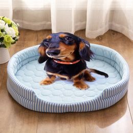 kennels pennen Huisdieraccessoires Bed Zomer Thuis Effen Kleur Schattig Katten- en hondenkennel Ijs Zijde Mat Koel Comfort Vier Seizoenen 231124