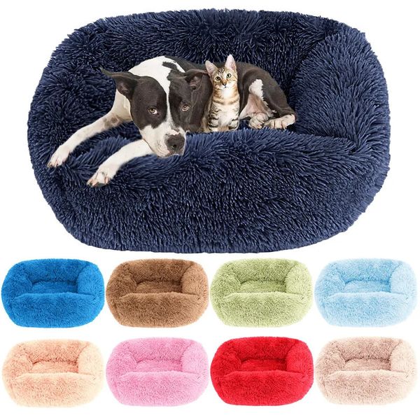 chenils stylos Lit pour animaux de compagnie pour chien en peluche canapé accessoires moelleux panier paniers grand petit grand coussin animaux chiens chiot chenil literie lits chats 231202