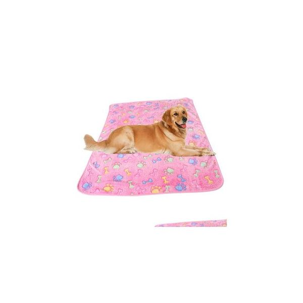 Chenils Stylos Pet Couverture Empreintes De Patte Couvertures Pour Hamster Chat Et Chien Doux Chaud Polaire Tapis Lit Er Drop Livraison Maison Jardin Fournitures Dhvt9