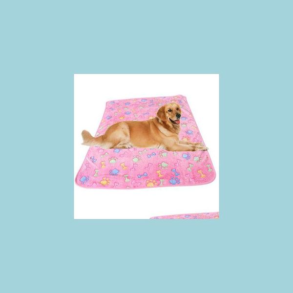 Chenils Stylos Couverture Pour Animaux De Compagnie Empreintes De Pattes Couvertures Pour Hamster Chat Et Chien Doux Chaud Polaire Tapis Lit Er Drop Livraison Maison Fournitures De Jardin Dhtbh