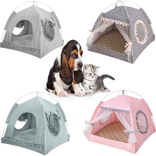 Kennels Pens Pet Cat Tent Summer Cave Hut Sleep House para gatito Puppy Playpen Jaula Cesta Nesk Kennel Cama para perros pequeños Chihuahua 230907