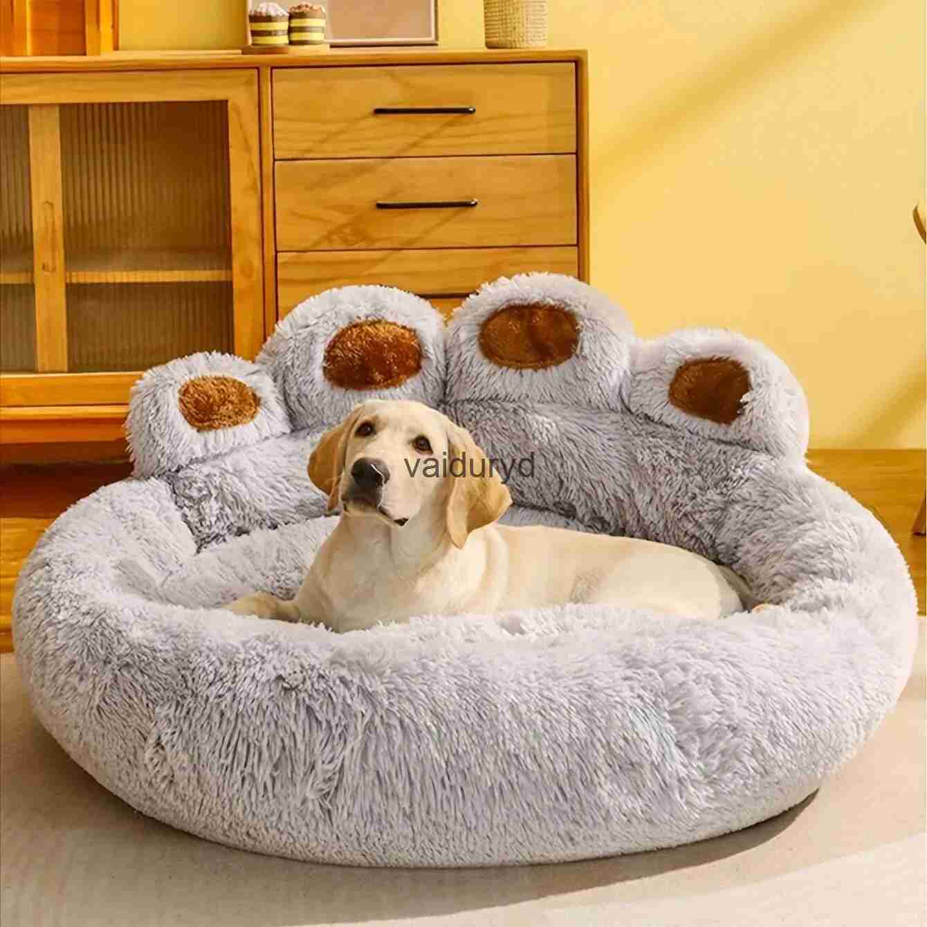 Kennele Pióry Pet Sofa Łóżka miękka długi pluszowy pies Kennel zimowy domek zapasy do mycia ciepłego kota spania matvaiduryd