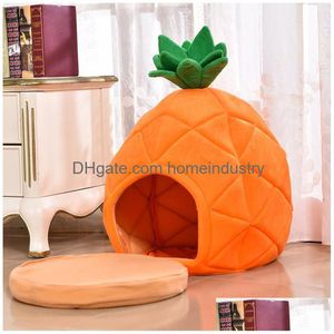 Chenils Stylos Pet Supplies Animaux Nid Ananas Petit Chien Confortable Coton Chat Maison Drop Delivery Home Garden Dhw2F