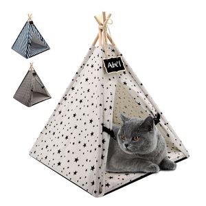 Chenils stylos Tente pour animaux de compagnie Maison Chat Tunnel Portable Tipi Petit Chien Chiot Tente Lit Chenil Chaud Chat Intérieur Extérieur Maison Couchage Lit Coussin 220912