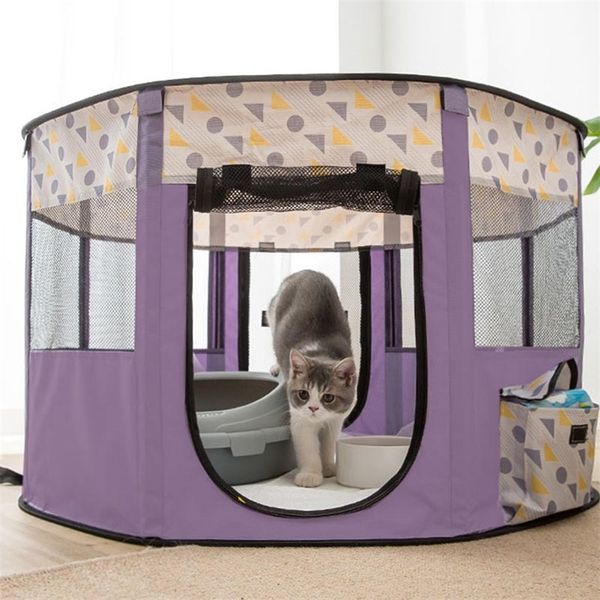 chenils stylos Animaux Portable Pliant Chat Tente Chien Maison Cage Pour Chat Tente Chaton Parc Chiot Chenil Clôture Petits Chiens Maison Tente Respirant 220912