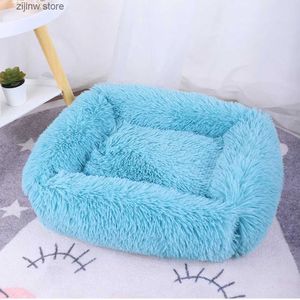 chenils stylos Coussin de chien en peluche lits chiens fournitures de lit moyen chats grand panier accessoire chenil lavable petit chiot pour animaux de compagnie pour tapis meubles Y240322