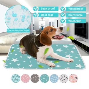 kennels pens Reusable Dog Urine Pad Waterproof Pet Training Mat Absorbent Breathable Diaper Doggy Pee Pads Accessories 230619