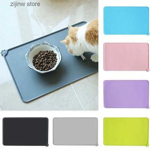 chenils stylos Les tapis imperméables en silicone pour animaux de compagnie sont utilisés pour les chiens chats tapis de nourriture pour animaux de compagnie bol pour animaux de compagnie tapis d'alimentation pour chien tapis d'alimentation en plein air portables Y240322