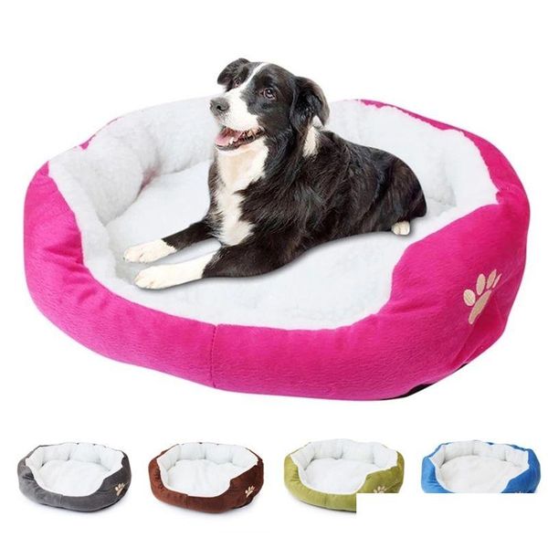 Kennels Pens Soft Pet Bed Kennel Cashmere Warming Dog Sofá para pequeños medianos Slee Puppy Cojín Mat Suministros para gatos portátiles 211009 Dr Dhpns