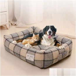 Lápices de perreras sofá sofá camas para perros alfombrilla para mascotas para cachorros cama de mane de colchón fresco nido removible acogedoras cestas de gato cestas de perrera del dhg4r