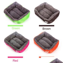 Chenils Stylos Doux Chaud Polaire Pet Chiot Chat Chien Lit Chaton Coussin Coussin Panier Canapé Canapé Tapis 6 Couleurs 4 Taille Dh0314 Drop Delivery Dhhyq