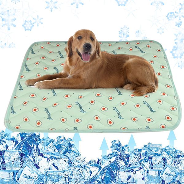 perreras plumas Summer Dog Cooling Mat Transpirable Pet Dog Bed Manta Ice Silk Pad Sofá Perrera Para Perros Pequeños Medianos Gatos Cojín de Asiento de Coche para Perros 230719