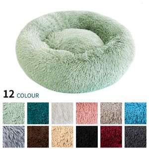 kennels pennen Superzacht hondenbed Lange pluche donut ronde kennel Comfortabel pluizig kussen Mat Winter warm voor kattenhuis EU Magazijn 230907