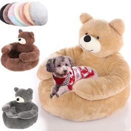 chenils stylos super doux lit pour animaux de compagnie hiver chaud mignon ours câlin chat tapis de couchage en peluche grand chiot chiens coussin canapé confort fournitures pour animaux de compagnie 231031