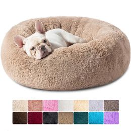 kennels pens Súper suave mascota perro gato cama felpa tamaño completo lavable cama tranquila donut cama cómodo artefacto para dormir producto que cae para vip 231110