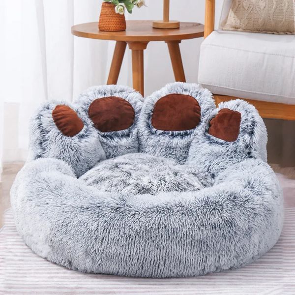 Chenils stylos chenil chaud pour animaux de compagnie ours patte forme maison petit chien lit Teddy chenil 5-15KG amovible et lavable chat lit 231114