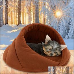 Kennels Pens Chaud Pet Doux Adapté Lit Polaire Maison Pour Chien Coussin Chat Slee Sac Nid Haute Qualité 10C15 Y200330 Maison Jardin Pet Su Dhaer