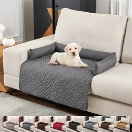 chenils stylos Housse de canapé pour chien imperméable à l'eau Couverture de lit pour animaux de compagnie Tapis pour animaux de compagnie avec oreiller cervical Lavable Nid apaisant pour chat pour voyage intérieur maison 231031