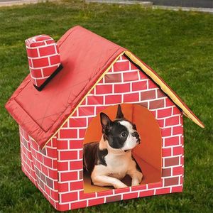 chenils stylos Étanche En Plein Air Pet Maison Épaissie Chat Nid Tente Cabine Pet Lit Tente Portable Chien Pliable Hiver Chaud Lit Chiot Chenil 220912