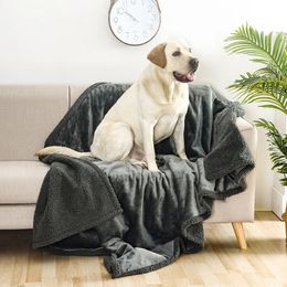kennels pens Manta impermeable para mascotas, perro a prueba de orina líquida para sofá cama, sofá, funda protectora reversible para muebles de forro polar Sherpa 231218
