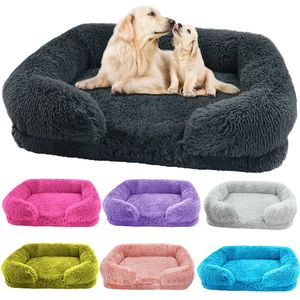 kennels pens Winter Rectangular Large Dog Beds Washable Plush Fluffy Dog Cat Bed Mat Pet Cushion Big Medium Kennel House camas para perro 231114