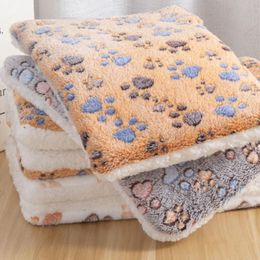 Chenils stylos hiver chaud animal chat chien lit tapis confortable épais polaire couverture couverture de couchage serviette coussin pour petit à très grand Was208T