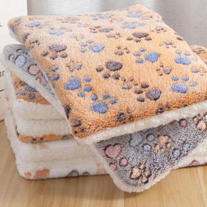 Chenils stylos hiver chaud animal chat chien lit tapis confortable épais polaire couverture couverture de couchage serviette coussin pour petit à très grand lavable