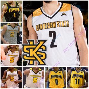 Maillot de basket-ball Kennesaw State Owls NCAA College Tyler Hooker Terrell Burden Bryson Lockley Ugo Obineke 12 Jamie Lewis Harris Danny Lewis