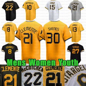 30 Paul Skenes Custom Roberto Clemente Andrew 22 McCutchen Baseball Jersey Barry Bonds Oneil Cruz Ke'Bryan Hayes Bryan Reynolds Ji-Hwan Bae Aroldis Chapman Connor Joe