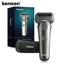 Kensen rasoir électrique pour hommes 3D lame flottante lavable TypeC USB Rechargeable rasage barbe tondeuse lavable Machine pour barbier 240228