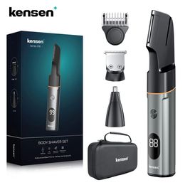 Kensen S16 Kits de afeitadora de cabello corporal para hombres 3 en 1 Cortadora de cabello para barba IPX6 Máquina para cortar cabello a prueba de agua Cortadora eléctrica Peluquero 240219