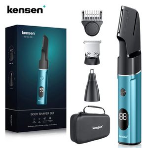 Kensen S16 Professionnel 3 en 1 Kits d'épilation du corps pour hommes Machine de coupe de cheveux Rasoir à barbe Tondeuse à cheveux électrique étanche 240201