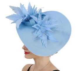 Kentucky Big Fascinators Hat Ladypin Lady For Wedding Hair Cocktail Church Hats Elegant Women Fedora Lady Fantasy Flower Head24073463