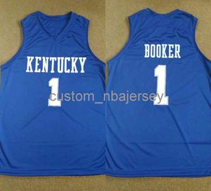Kentucky College Devin Booker Road Basketball Jersey genaaide aangepaste naam elk nummer