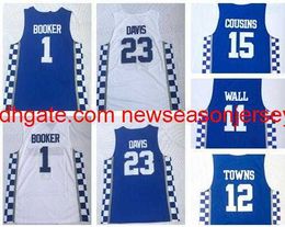Kentucky College Trainers 1 BOOKER 23 DAVIS 3 ADO 11WALL 15 COUSINS 0 FOX 12 Towns Basketball maillots PORTE