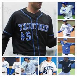 Kentucky NCAA Wildcats College Baseball Stitched Jeugdjersey voor heren 2 Austin Schultz 1 Jake Thompson 47 Kyle Music 26 Justin Ol High 6