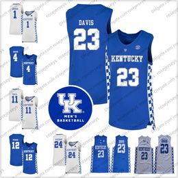 2020 Kentucky Wildcats Basketbal # 3 Keldon Johnson 14 Tyler Herro 22 Reid Travis 25 PJ Washington Jr. Davis Mannen Jeugd Kid Jersey 4XL