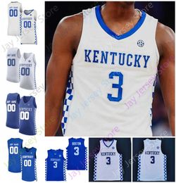 Kentucky Wildcats Basketball Jersey NCAA College 0 Fox 22 Gilgeous-Alexander 23 Murray 12 Towns 11 Wall 4 Rondo 11 Dontaie