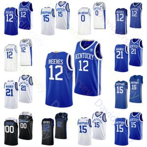 Camiseta de baloncesto de los Kentucky Wildcats NCAA College Antonio Reeves Rob Dillingham Tre Mitchell D.J. Wagner Reed Sheppard Justin Edwards Thiero Bradshaw Tshiebwe