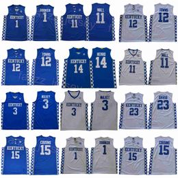 Kentucky Wildcats Jerseys Baloncesto universitario Devin Booker 1 Tyrese Maxey 3 Tyler Herro 14 Karl-Anthony Towns 12 John Wall 11 Davis 23 DeMarcus Cousins 15 Sewing NCAA