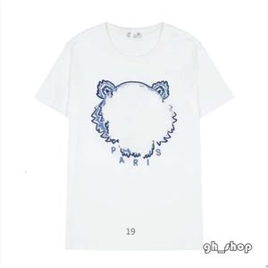 Kenzo 2024 Nieuwe T-shirt Top Kwaliteit Mannen Vrouwen T-shirts Dames Zomer Straat Kleding Korte Mouw Tijger Hoofd Borduren brief Kenzo T-shirt 7281