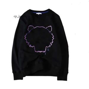 Kenzo Pull 2024 Designer Pull Designer Kenzo Renard blanc Sweat à capuche Automne Sweat col rond Mode Kenzo Tête de tigre broderie col rond manches longues 6321