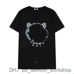 Kenzo T-shirt herenontwerper T-shirt dames tige t-shirt zomer streetwear korte mouw tijgerhoofd borduurwerk met letters printing losse trend tige shirt 4 IG63